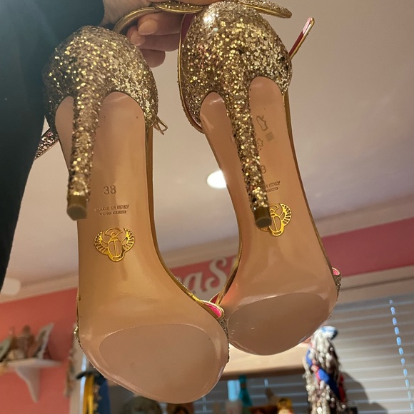 OSCAR TIYE gold sparkle minnie mouse heels - Picture 3 of 4